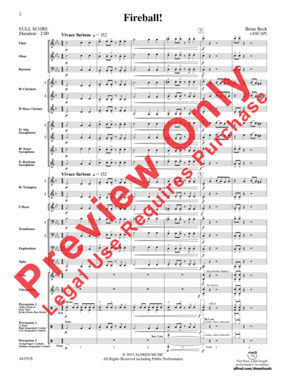 Fireball! Concert Band scores gallery preview page 3