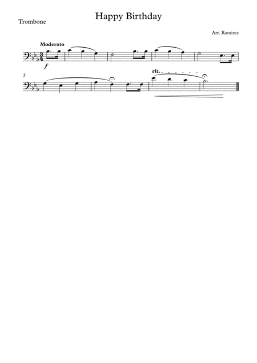 Happy Birthday Happy Birthday Brass Ensemble scores gallery preview page 3