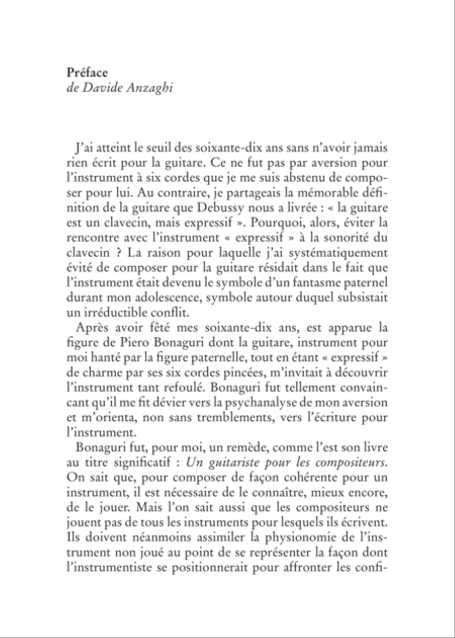 Un guitariste pour les compositeurs. Remarques et suggestions sur la composition pour guitare (+fichiers mp3). Préface de Davide Anzaghi School and Community scores gallery preview page 6