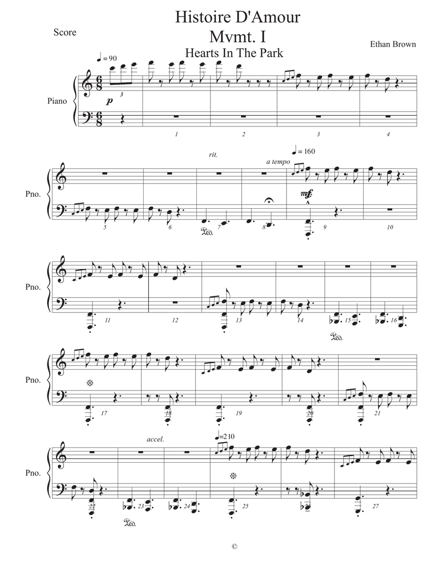 Histoire D'Amour Histoire D'Amour Piano Solo scores gallery preview page 1