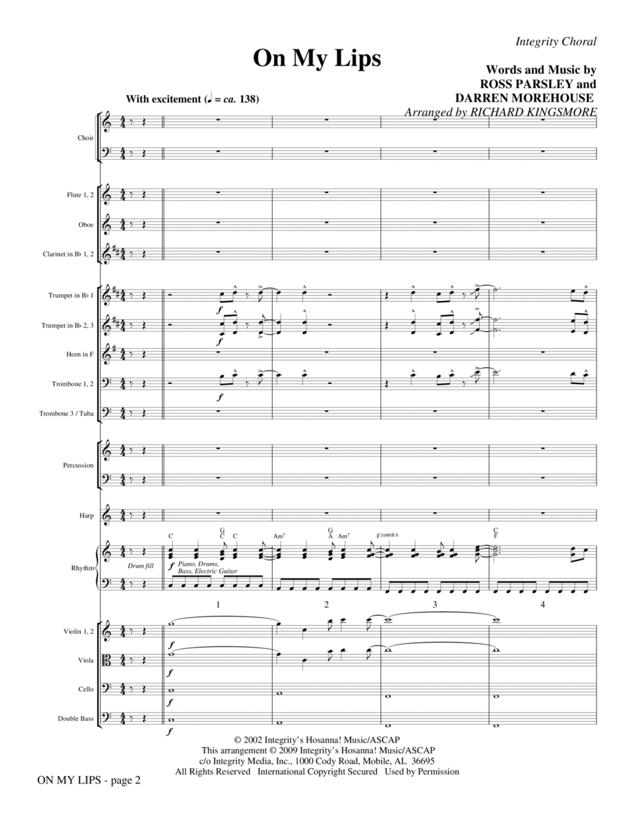 On My Lips - Full Score On My Lips - Full Score Choir scores gallery preview page 1