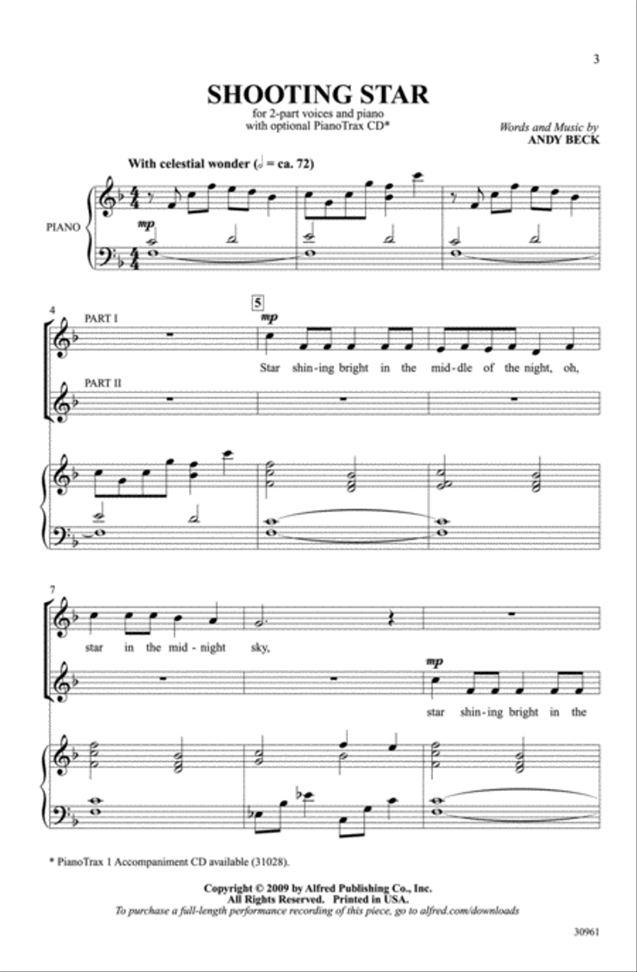 Shooting Star Shooting Star 2-Part scores gallery preview page 2