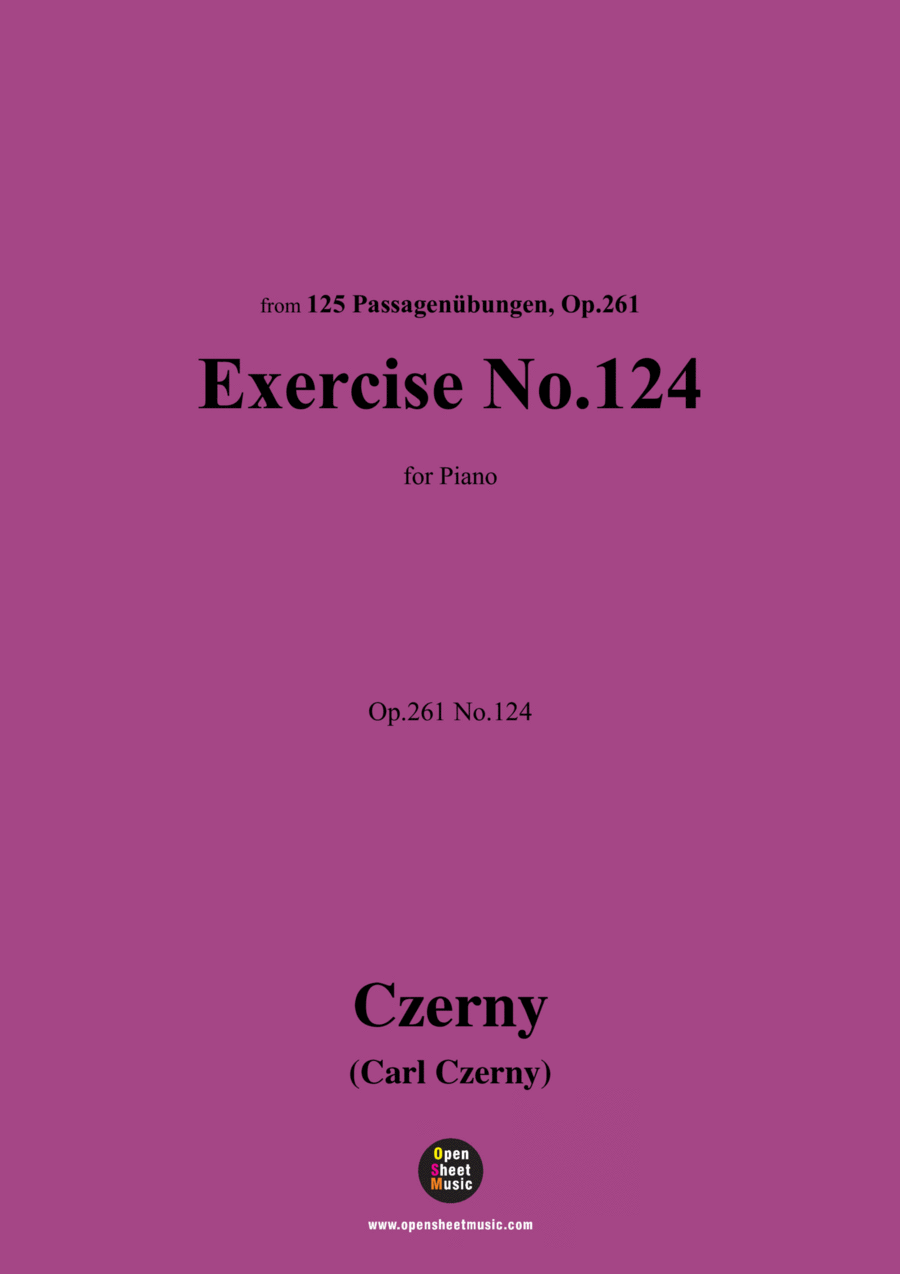 C. Czerny-Exercise No.124,Op.261 No.124 Piano Method scores gallery preview page 1