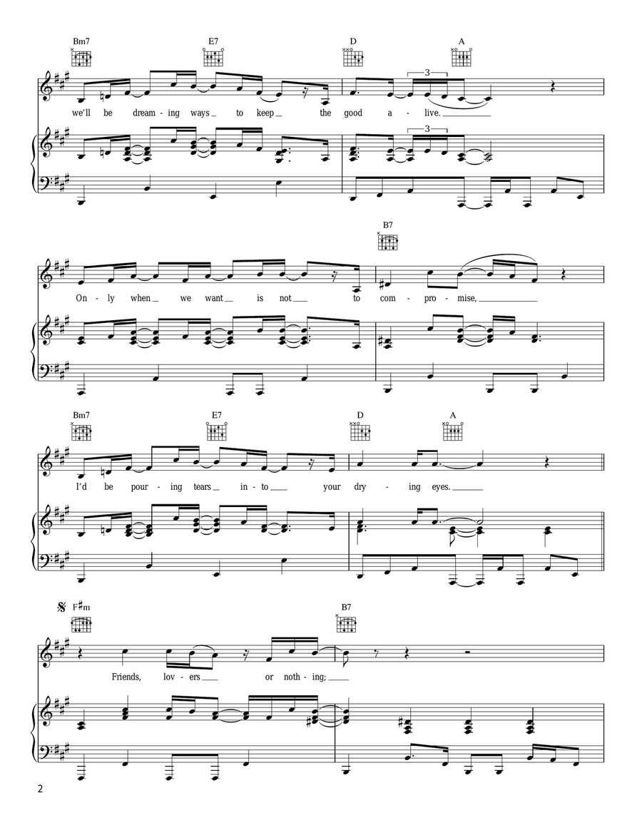 Friends, Lovers Or Nothing Piano, Vocal, Guitar scores gallery preview page 2