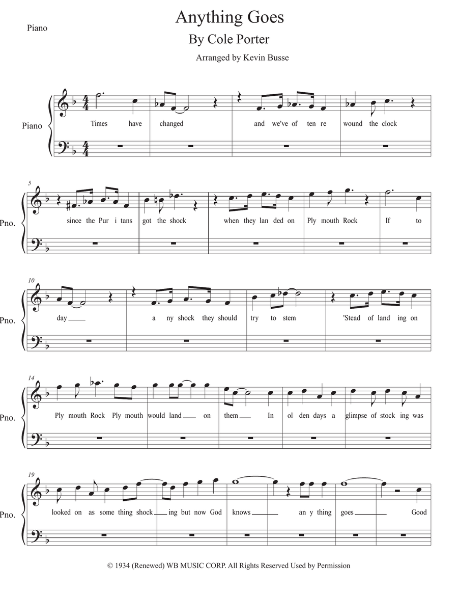 Anything Goes Anything Goes Easy Piano scores gallery preview page 1