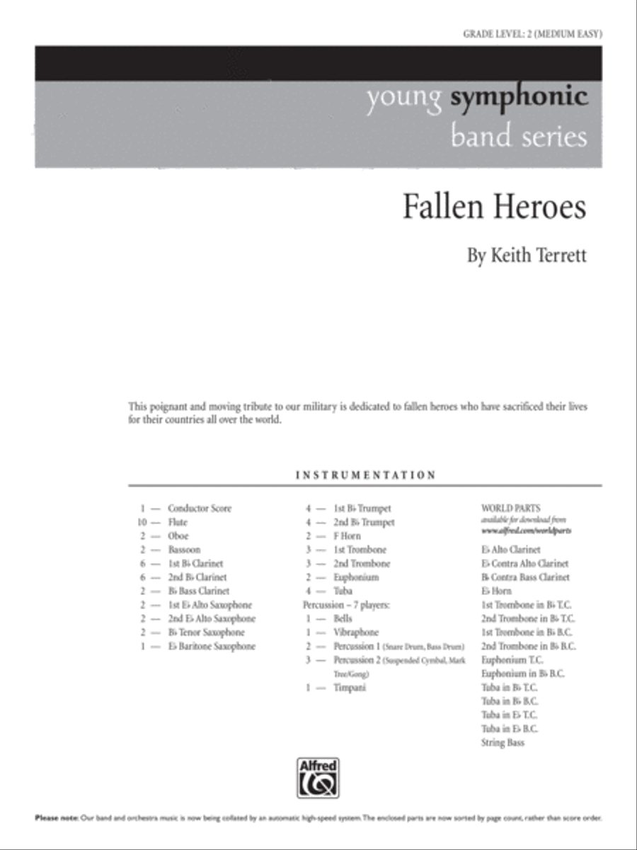 Fallen Heroes: Score Concert Band scores gallery preview page 1