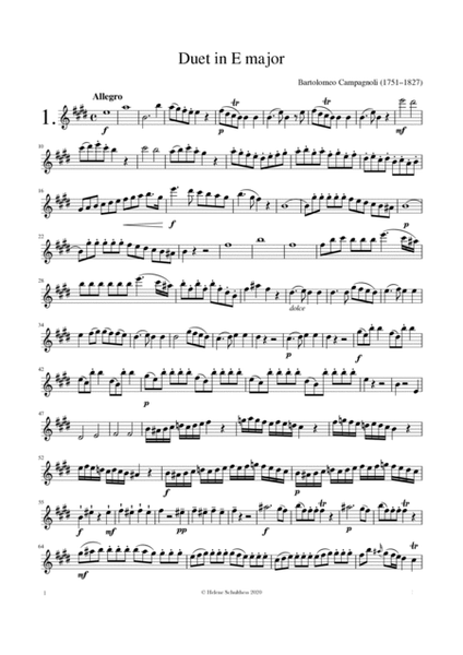 Bartolomeo Campagnoli 6 Duos for flute and violin