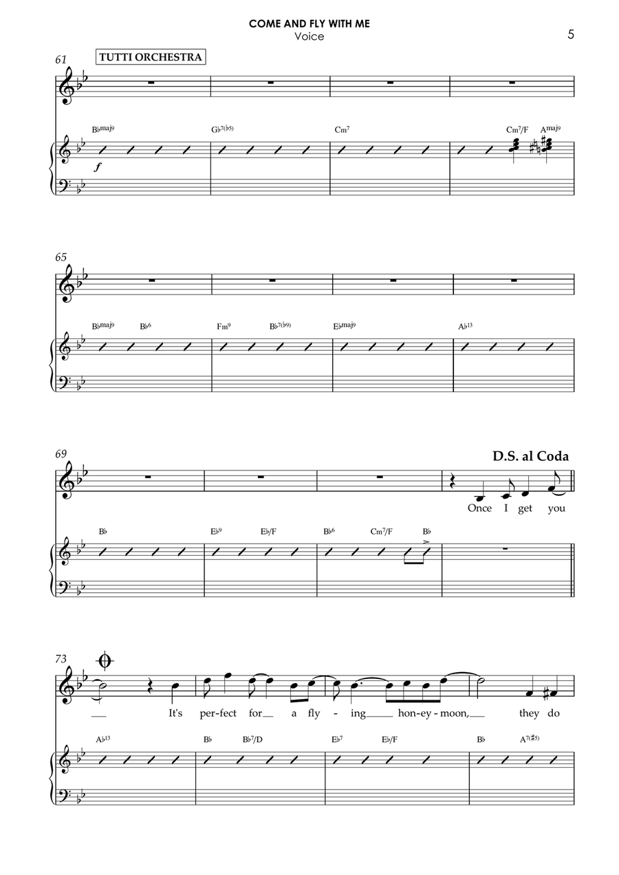 Come Fly With Me - Score Only Jazz Ensemble scores gallery preview page 5