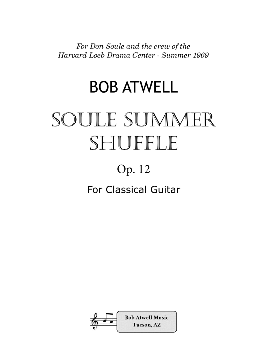 Soule Summer Shuffle Soule Summer Shuffle Classical Guitar scores gallery preview page 1