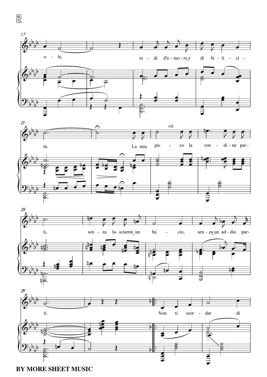 De Curtis-Non ti scordar di me in f minor Voice Solo scores gallery preview page 4