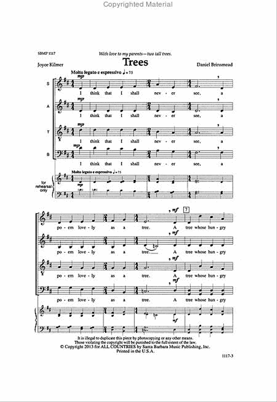 Trees - SATB divisi Octavo Divisi scores gallery preview page 2