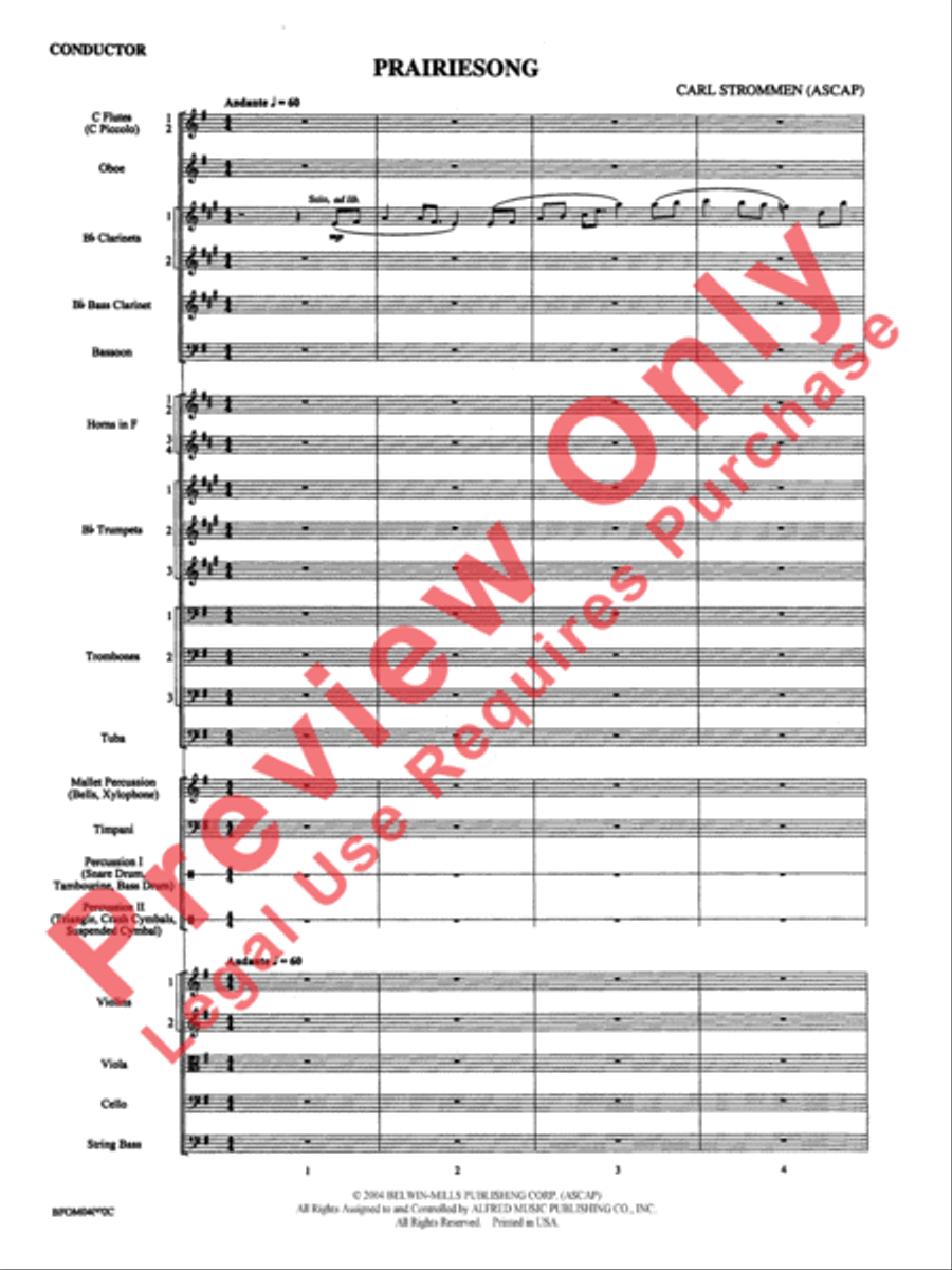 Prairiesong Full Orchestra scores gallery preview page 4