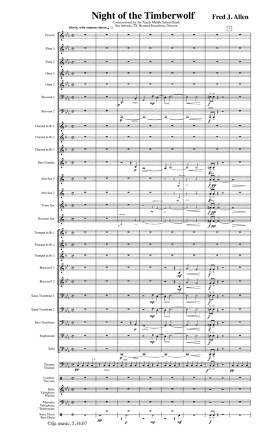 Night of the Timberwolf, for Concert Band. Score and Parts Concert Band scores gallery preview page 3