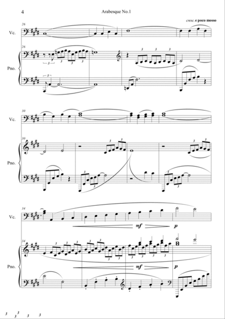 Arabesque No.1 Piano scores gallery preview page 4