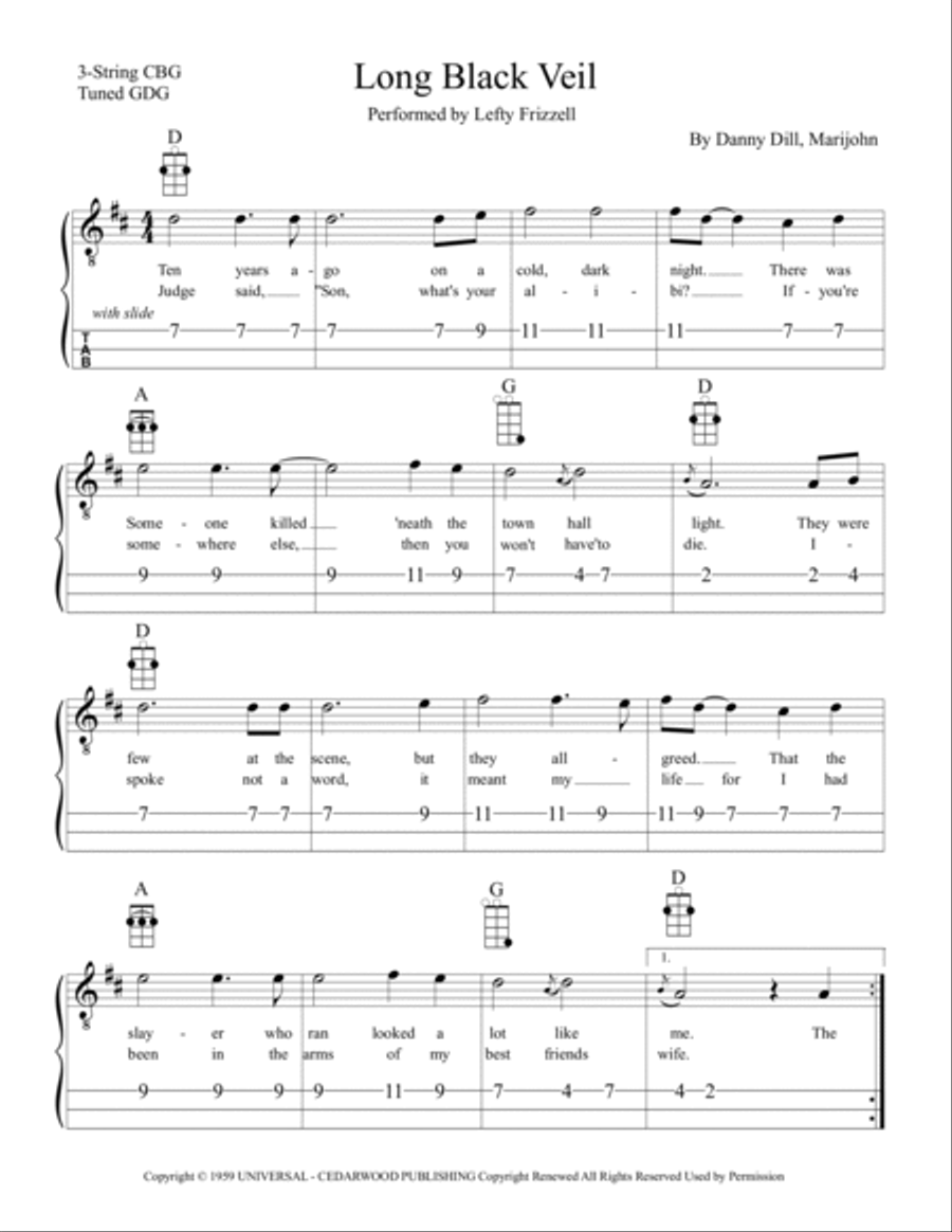 The Long Black Veil Acoustic Guitar scores gallery preview page 2