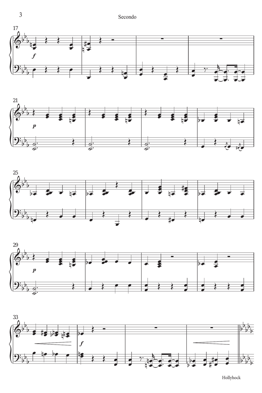 Hollyhock Hollyhock Piano Duet scores gallery preview page 3