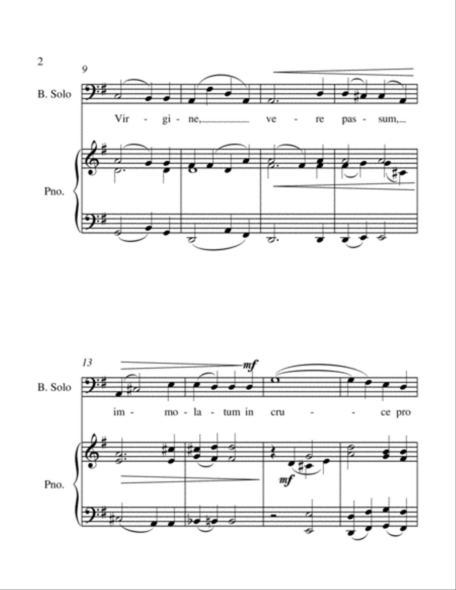 Ave Verum Corpus Bass Voice and Piano - Intermediate level Ave Verum Corpus Bass Voice and Piano - Intermediate level Bass Voice scores gallery preview page 2