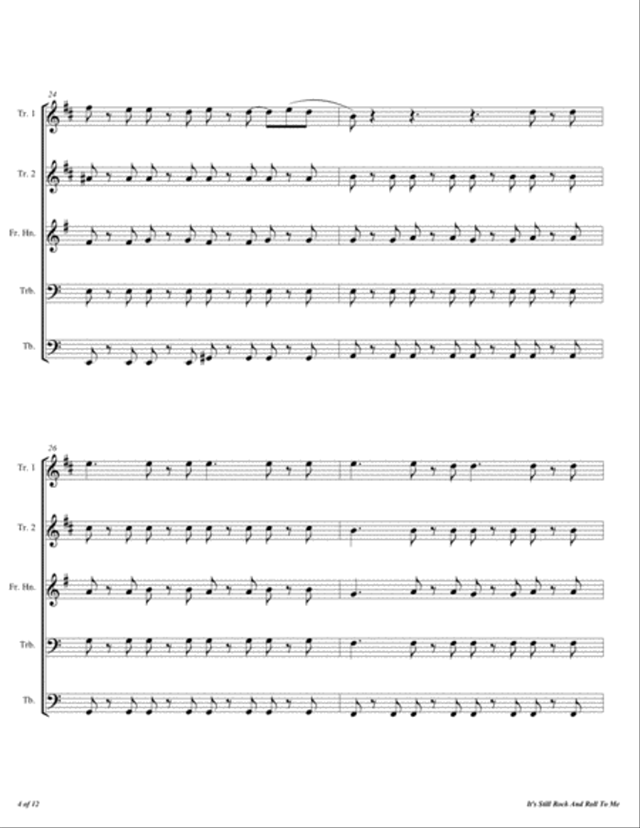 It's Still Rock And Roll To Me Brass Ensemble scores gallery preview page 5