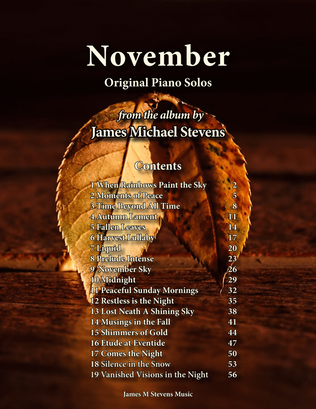 Book cover for November Piano Book