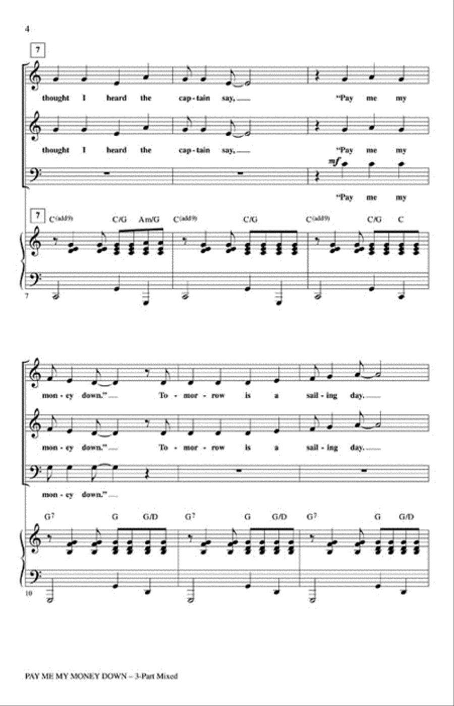 Pay Me My Money Down Pay Me My Money Down Choir scores gallery preview page 3