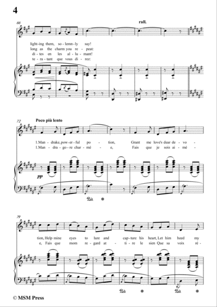 Delibes-Tant que le jour dure,from 'Jean de Nivelle',in f sharp minor,for Voice and Piano Voice Solo scores gallery preview page 6