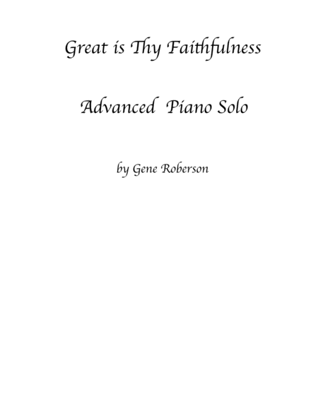 Great is Thy Faithfulness Piano Solo