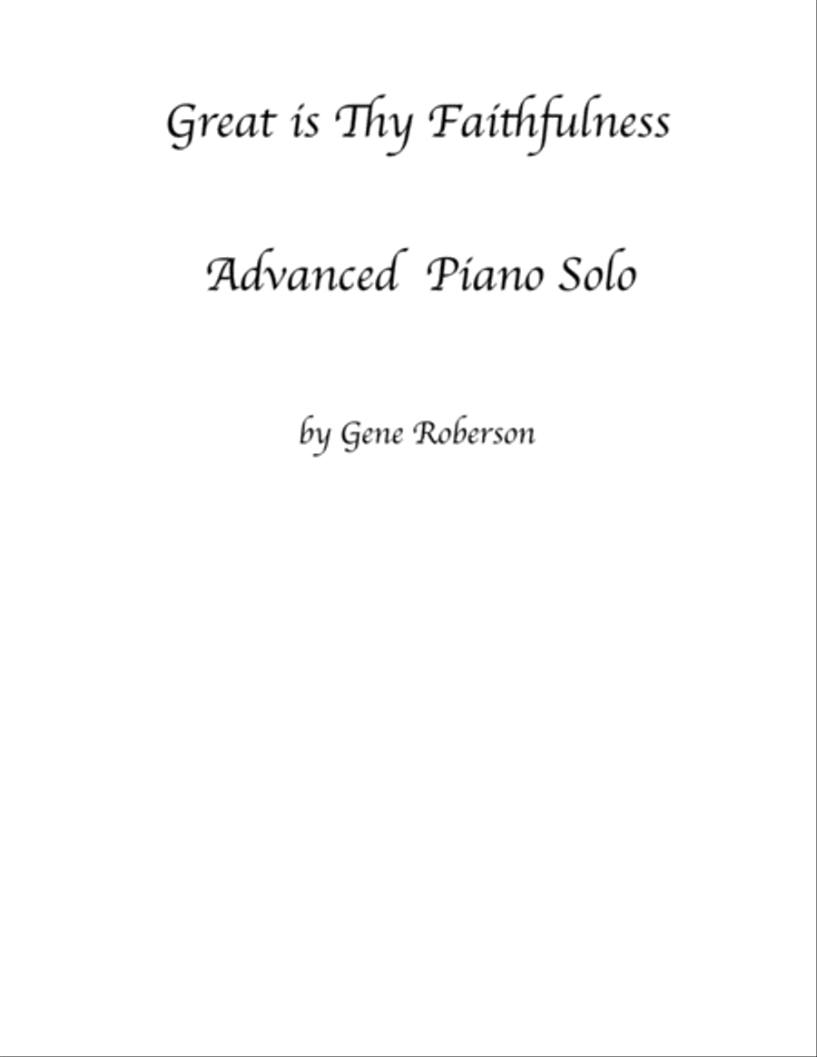 Great is Thy Faithfulness Piano Solo