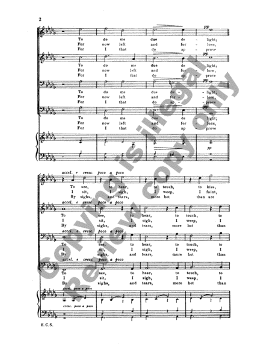 Come Again, Sweet Love Come Again, Sweet Love TTBB scores gallery preview page 3