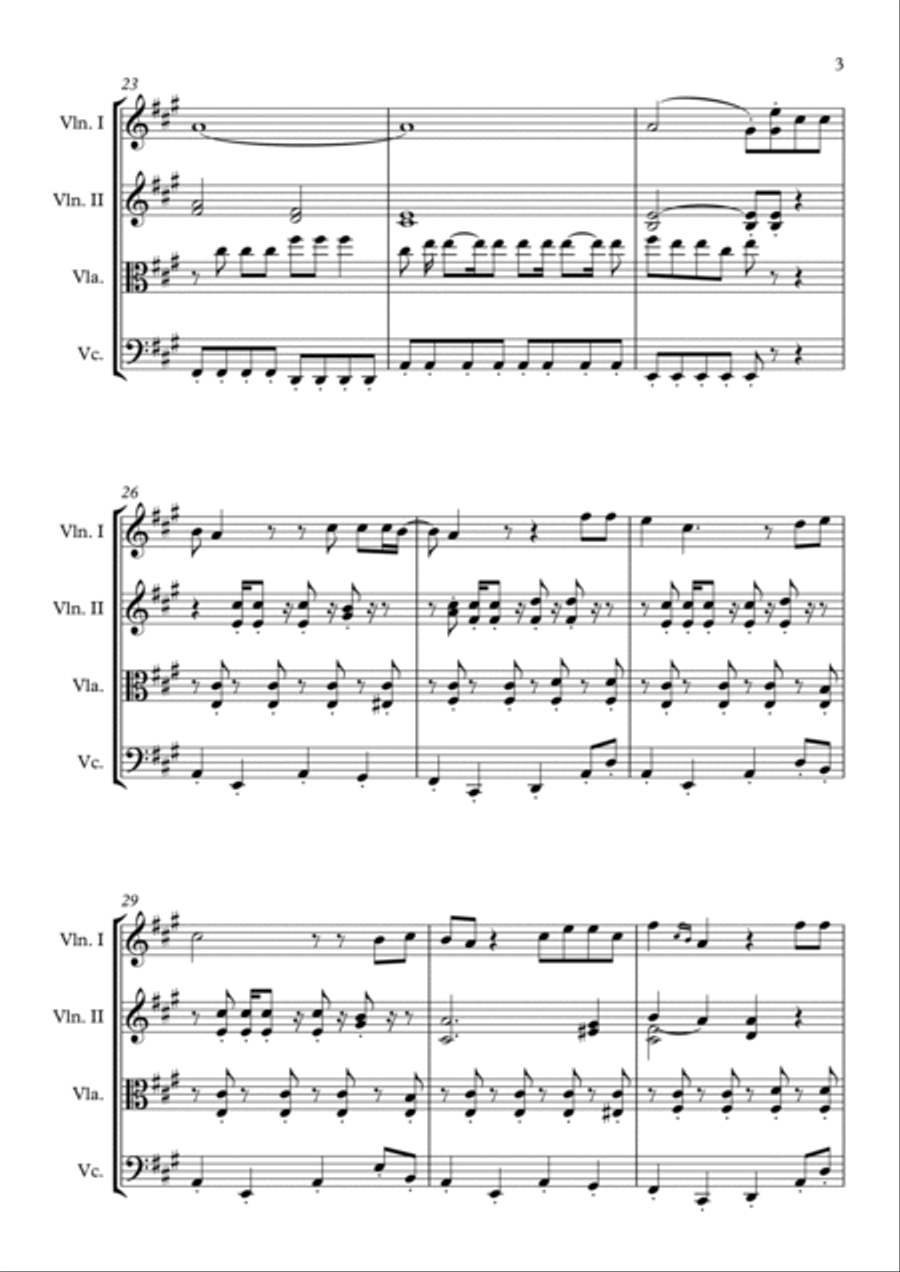 Merry Christmas Everyone Merry Christmas Everyone String Quartet scores gallery preview page 3