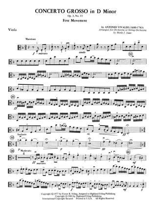 Concerto Grosso in D Minor: Viola