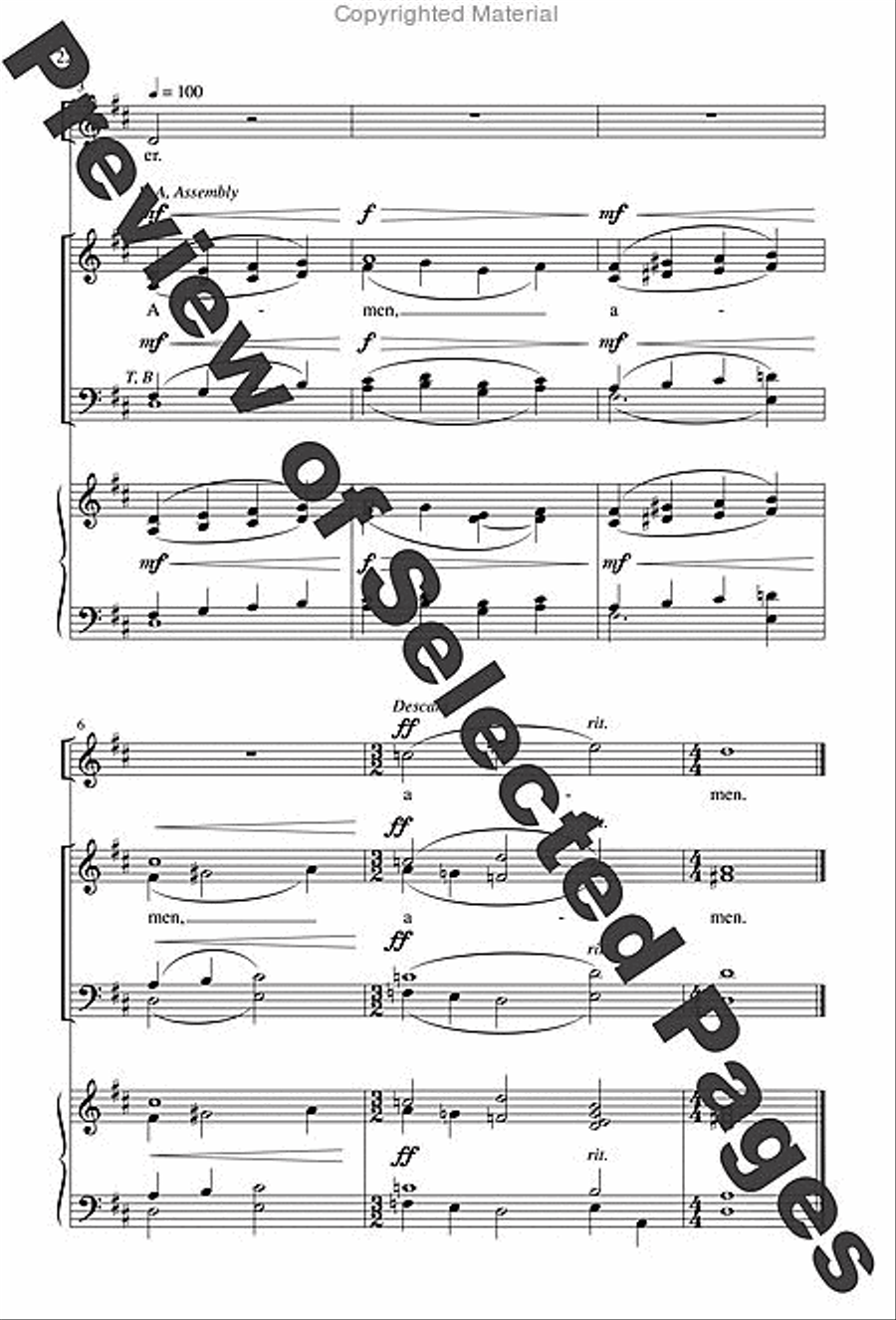 Mass for a Servant Church - Choral / Accompaniment edition 4-Part scores gallery preview page 15