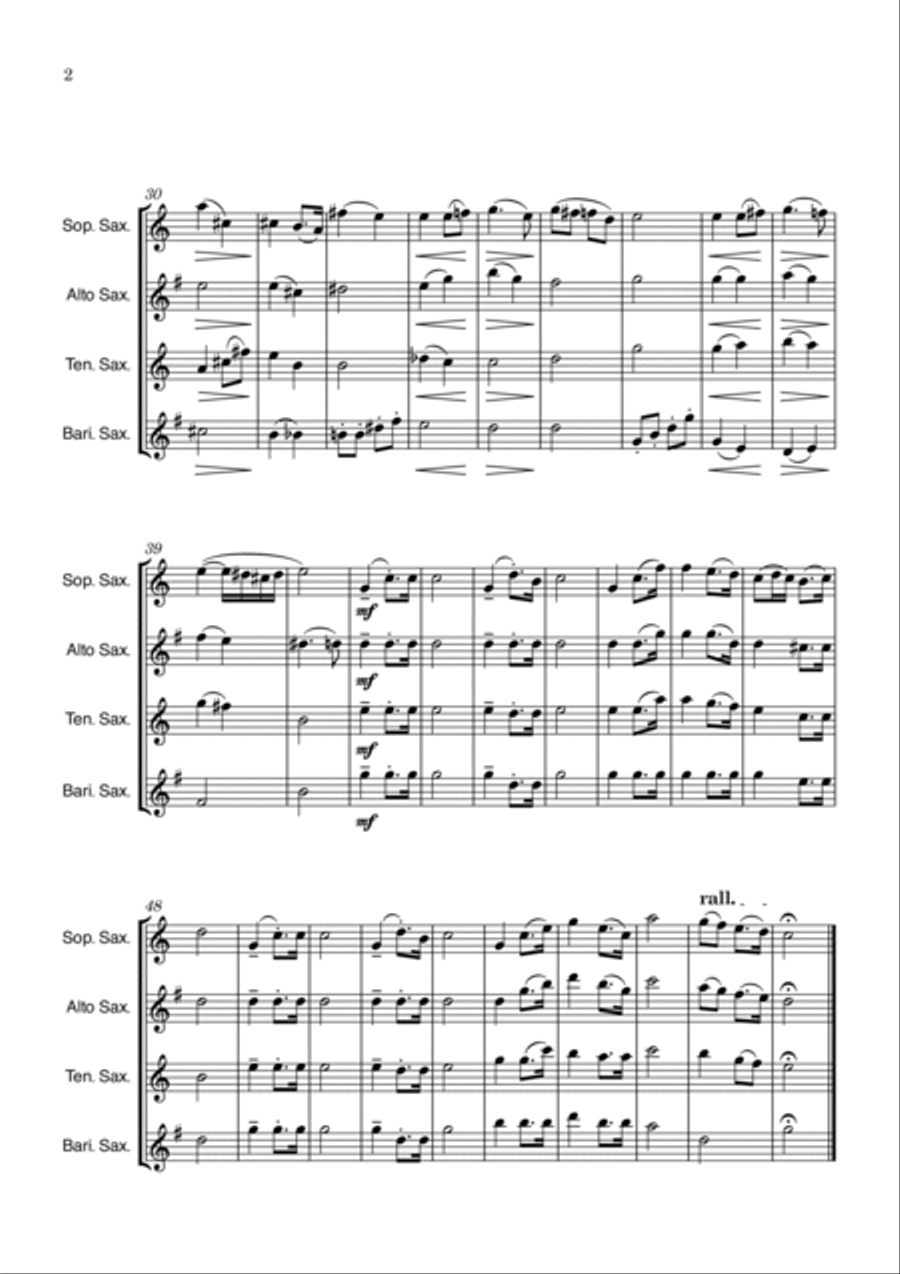 Bridal Chorus Saxophone Quartet scores gallery preview page 2