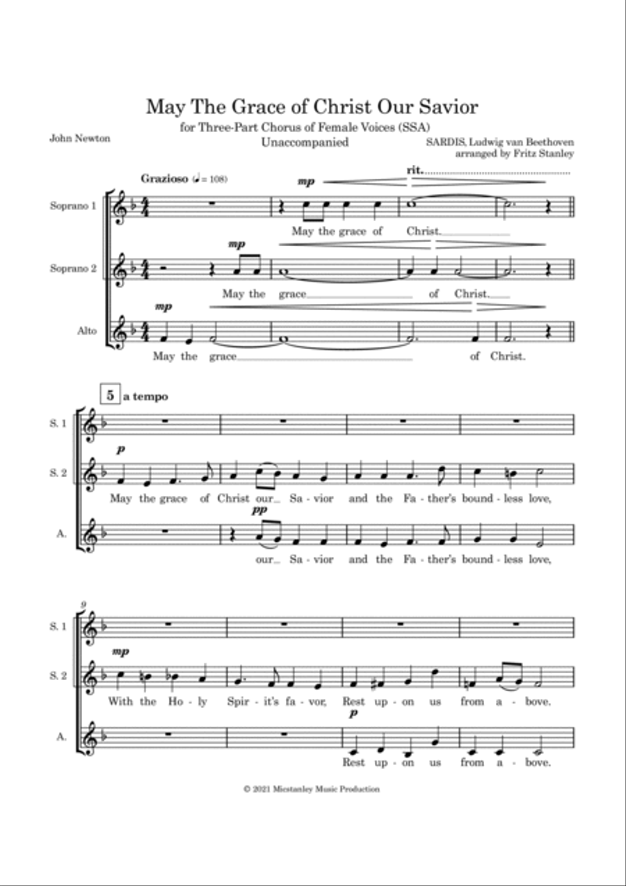 May The Grace of Christ Our Savior - SSA A Cappella SSA scores gallery preview page 2
