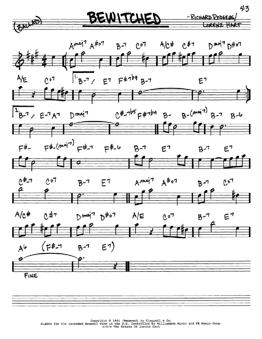 Bewitched Bewitched Piano scores gallery preview page 1
