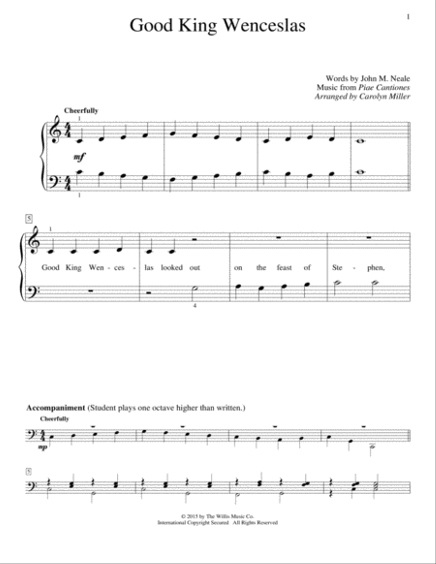 Good King Wenceslas Good King Wenceslas Piano Method scores gallery preview page 1