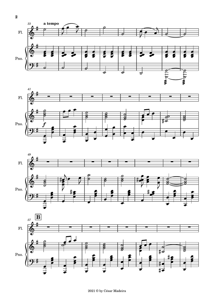 Pomp and Circumstance No.1 - Flute and Piano (Full Score) Flute scores gallery preview page 3