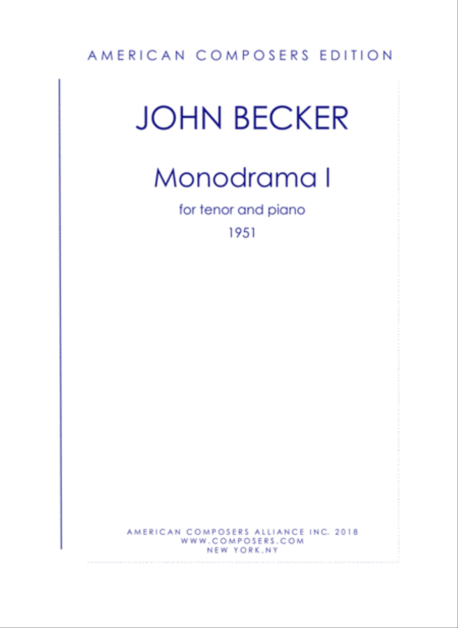 [Becker] Monodrama 1 Voice Solo scores gallery preview page 1