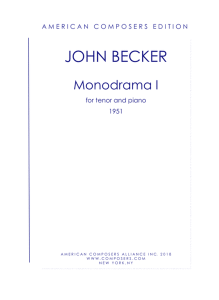 [Becker] Monodrama 1