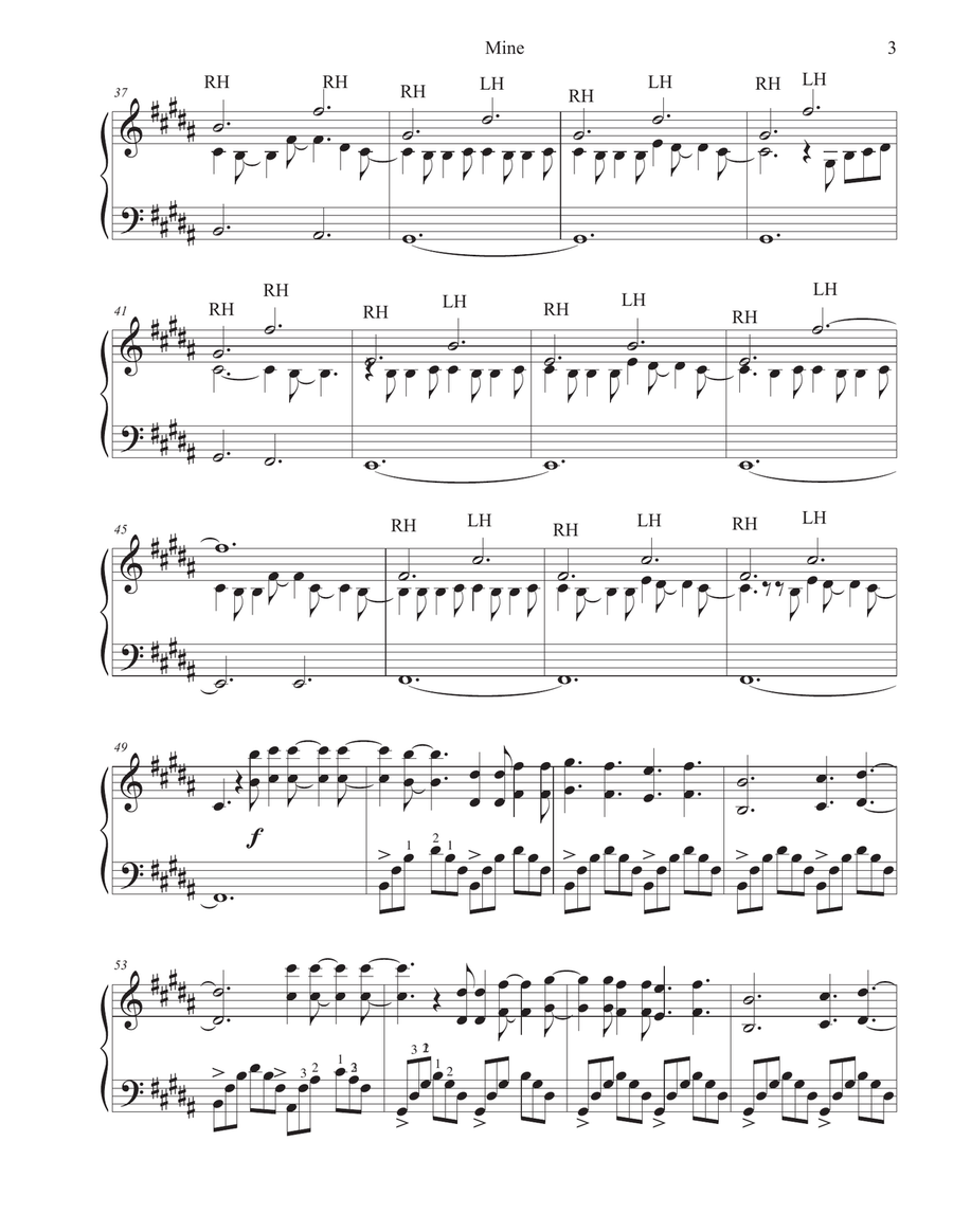 Mine Piano Solo scores gallery preview page 3