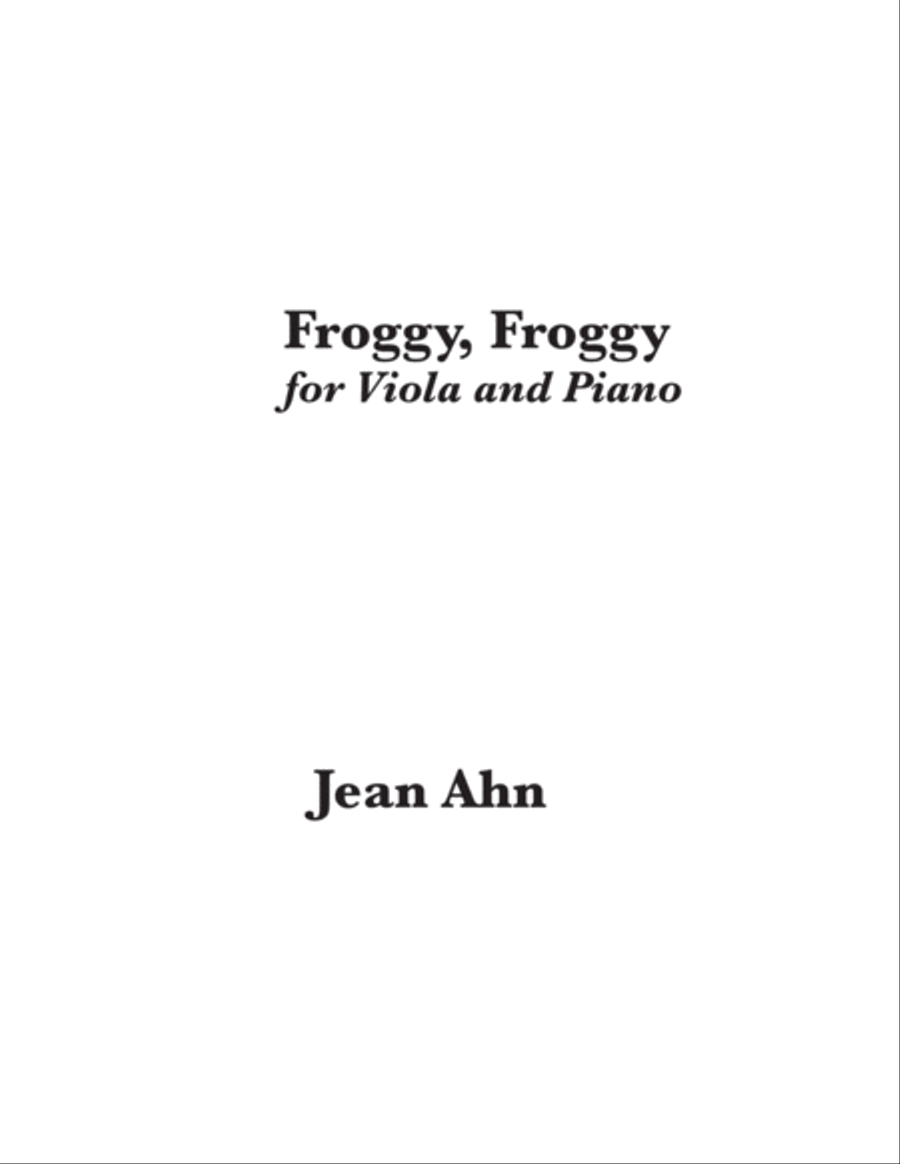 Froggy, Froggy for viola and piano Piano scores gallery preview page 1
