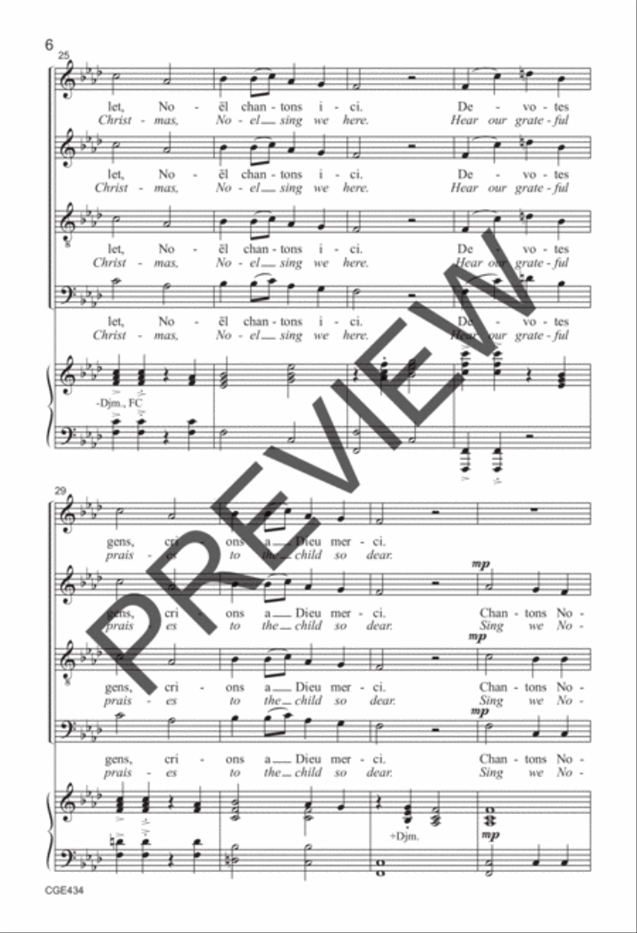 Chantons Noel (SATB) Chantons Noel (SATB) 4-Part scores gallery preview page 5
