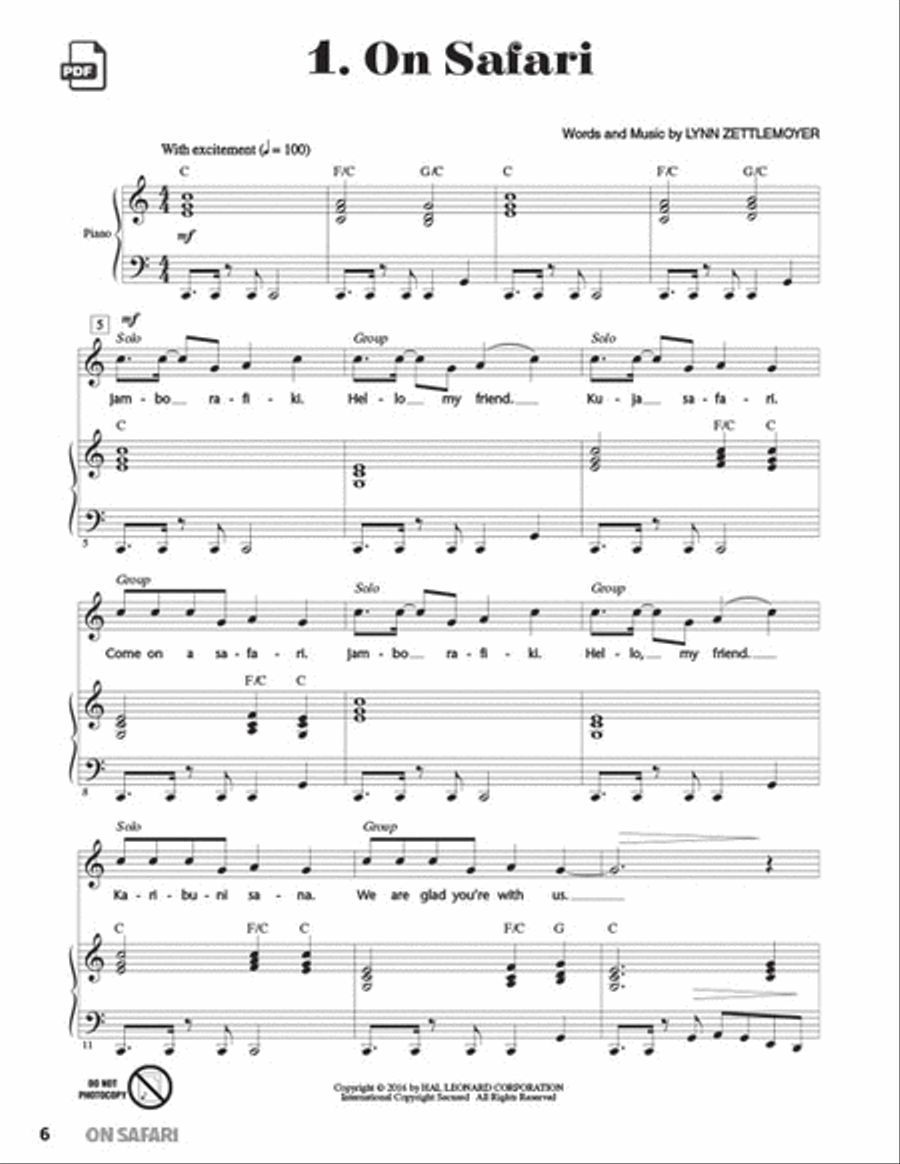 On Safari Choir scores gallery preview page 3