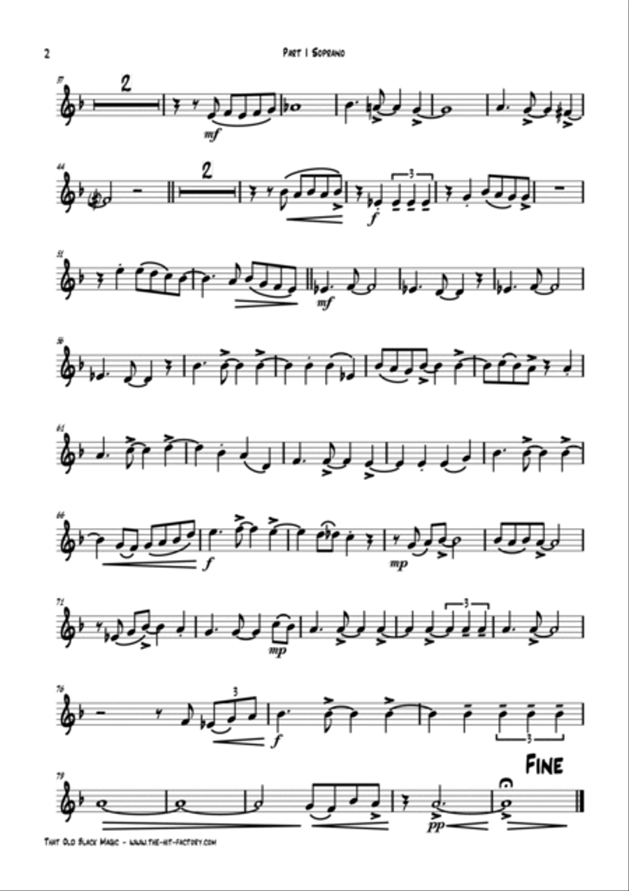 That Old Black Magic Woodwind Quartet scores gallery preview page 6