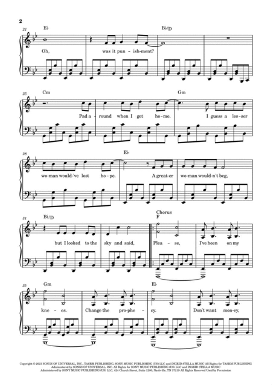 The Prophecy The Prophecy Piano, Vocal, Guitar scores gallery preview page 2