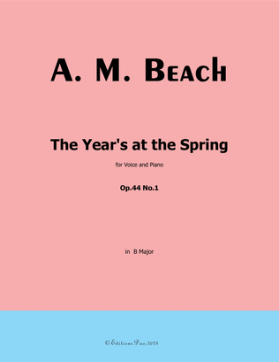 Book cover for The Year's at the Spring, by A. M. Beach, in B Major