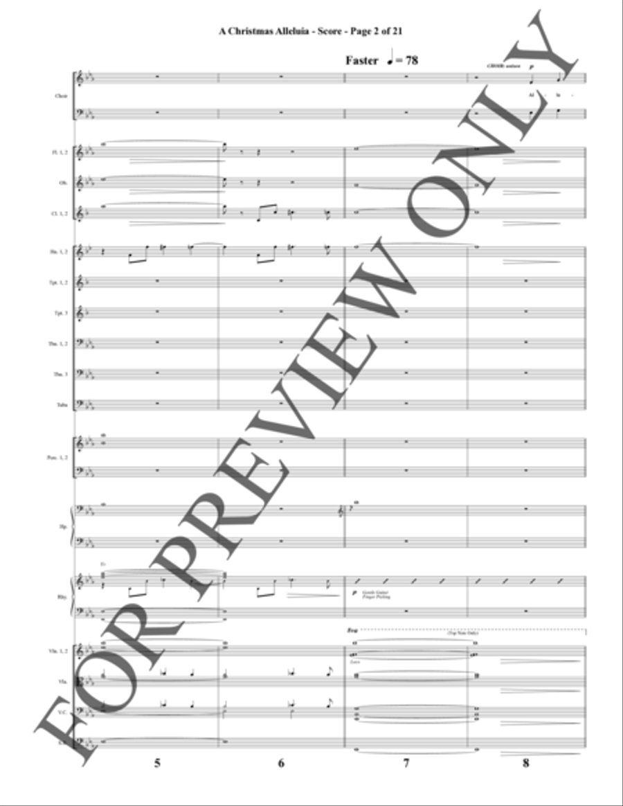 A Christmas Alleluia - Orchestration (pdf) Choir scores gallery preview page 3
