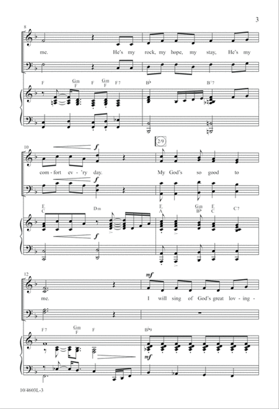 My God's So Good to Me 4-Part scores gallery preview page 4
