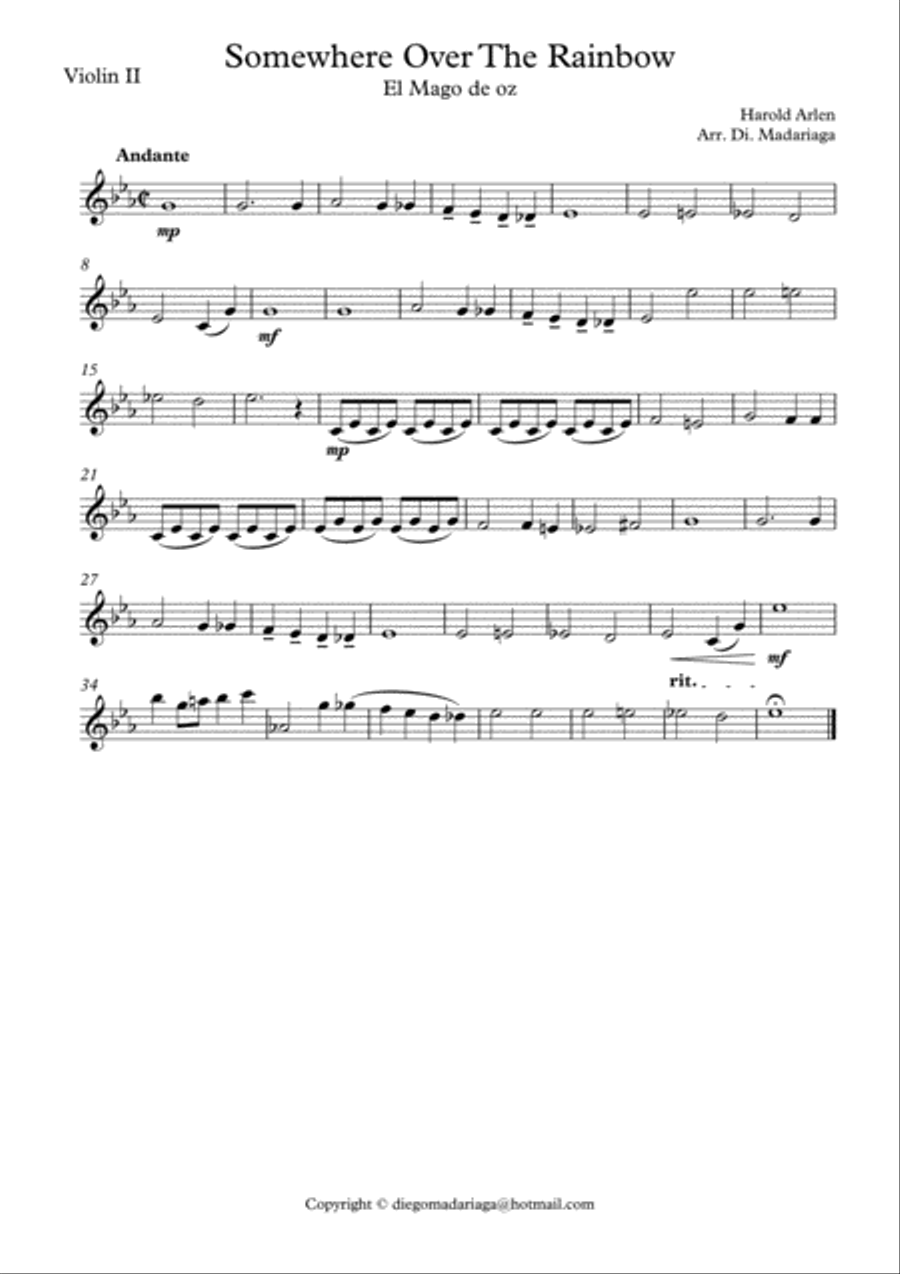 Over The Rainbow (from The Wizard Of Oz) Small Ensemble scores gallery preview page 2