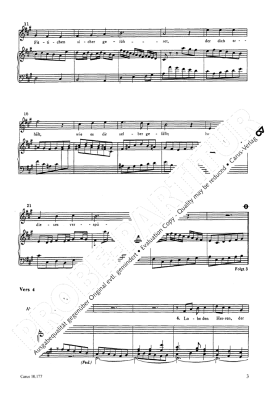Praise ye, Almighty God, King and our ruler exalted (Lobe den Herren, den machtigen Konig) SA scores gallery preview page 4