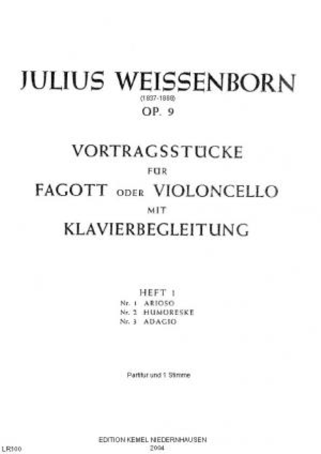 Vortragsstucke : fur Fagott oder Violoncello mit Klavierbegleitung, op. 9 : Heft 1, Nr. 1-3
